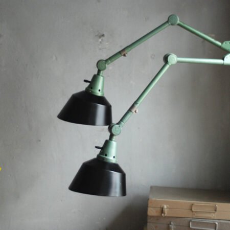 Pair of Midgard DDRP wall lamps in green hammertone