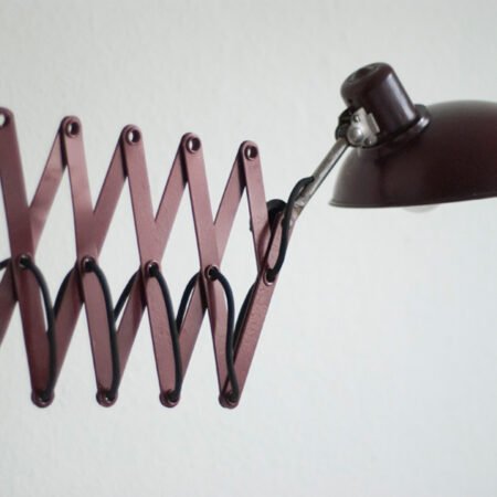 Helion burgundy scissor lamp