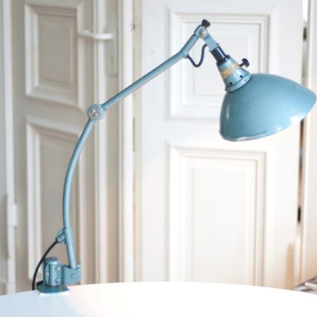 Midgard rare old clamp lamp in blue hammertone-2