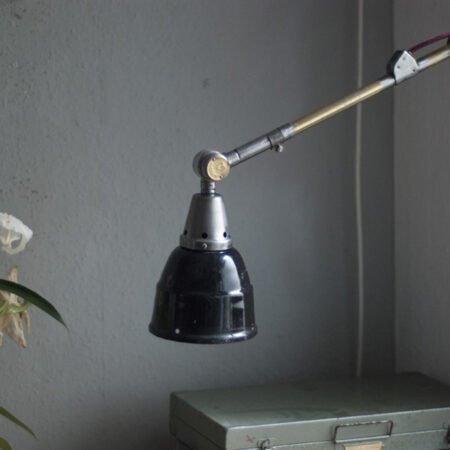 Midgard old reading lamp with enameled shade