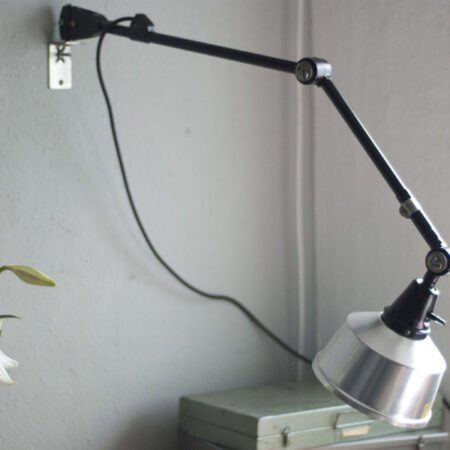 Midgard black wall lamp with aluminium shade