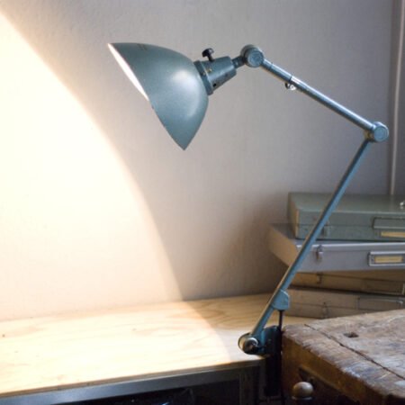 Midgard blue clamp lamp in original condition