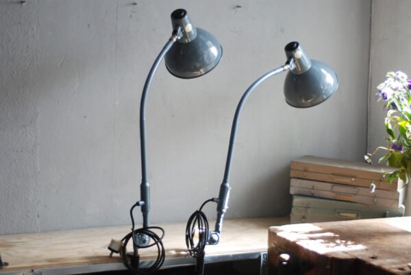 Sis greyblue clamp lamp with gooseneck