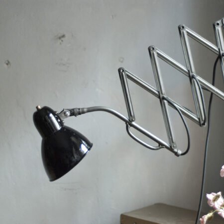 Jacobus rare scissor lamp with hammertone paint