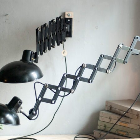 Pair of Helion wall lamps with wide bakelite shade