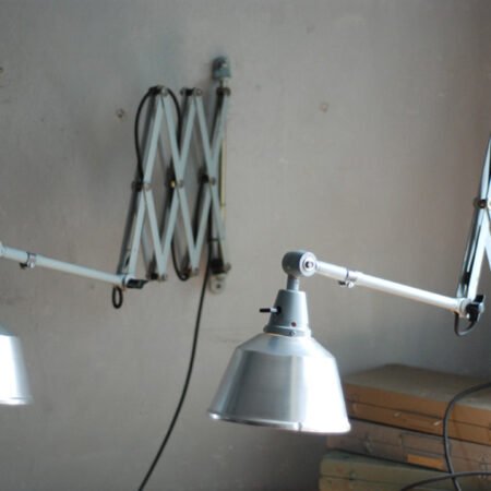 Pair of Midgard scissor lamps with genuine paint