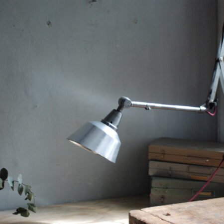 Midgard big scissor lamp in steel look, burgundy cord
