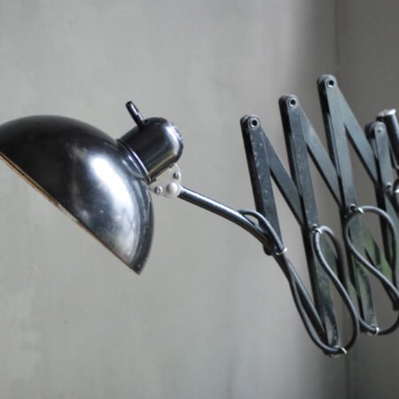 Kaiser Idell 6614 Super black scissor lamp with light patina, ref472