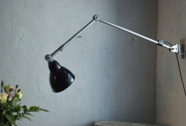 Midgard hinged lamp in steel look with enameled shade, 535