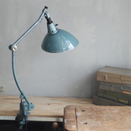 Midgard 126 rare clamp lamp with turquoise hammertone coat