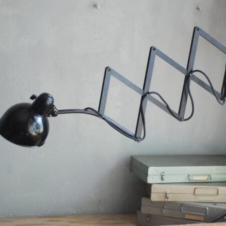 Kaiser Idell 6614 big black scissor lamp with patina, 428