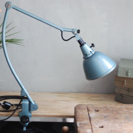 Midgard 126 elegant clamp lamp with turquoise hammertone coat