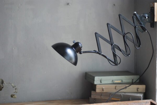 Kaiser Idell 6614 Super big black scissor lamp with patina, 602