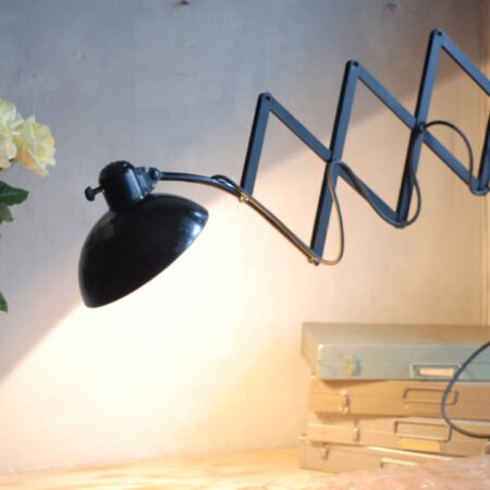 Kaiser Idell 6614 Super big black scissor lamp with patina, 606