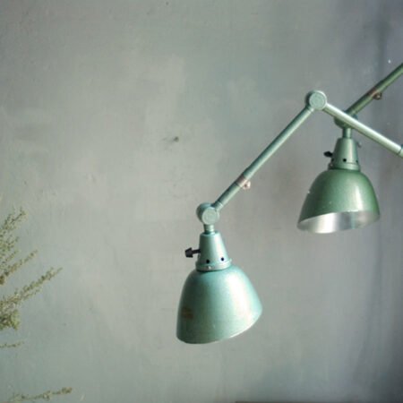 Pair of Midgard DDRP wall lamps in green hammertone, 621